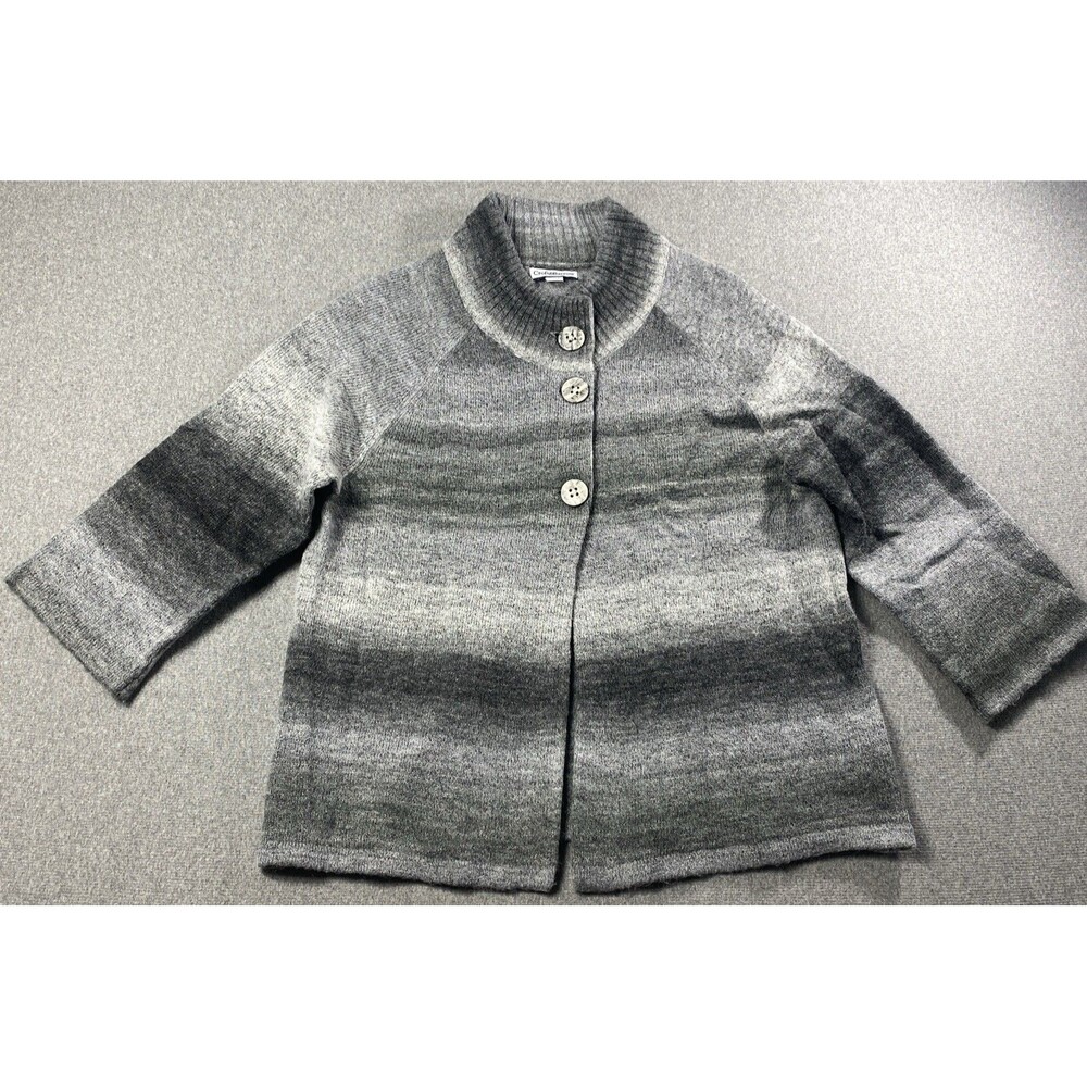 Croft & Barrow gray ombré button-front cardigan Size M